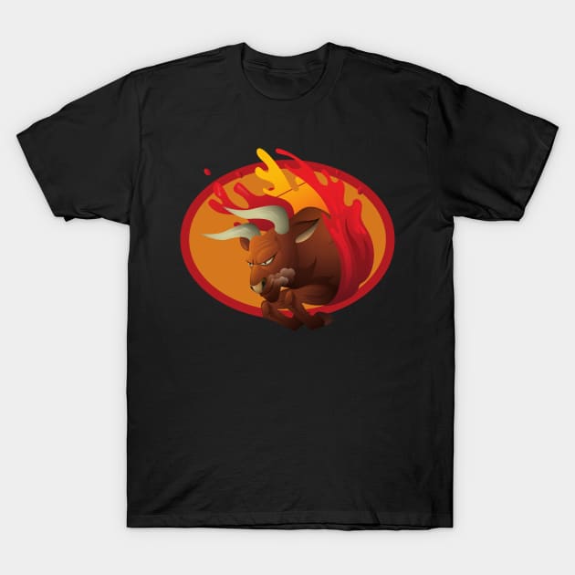 Bull charging T-Shirt by Onceer